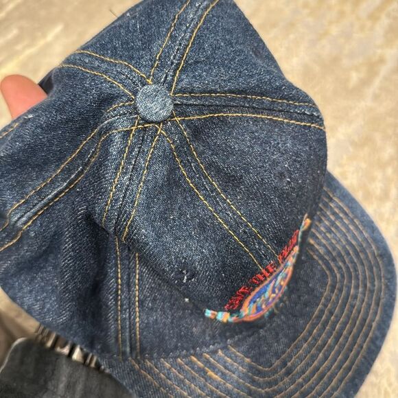 Vintage Hard Rock Cafe MAUI Save the Planet Denim Snapback Hat in GUC rare - Picture 4 of 6